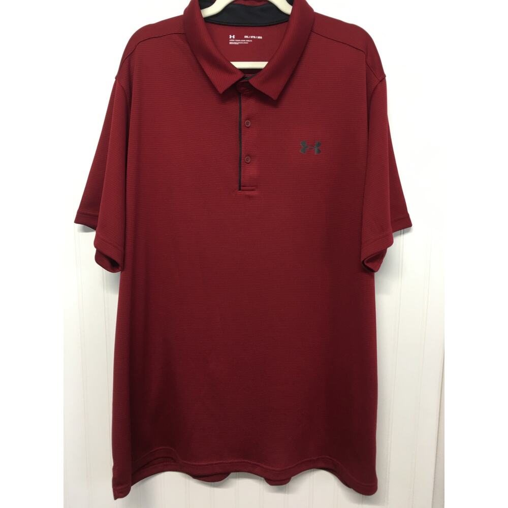 Under Armour Polo Mens 3XL Red Performance Golf Shirt Short Sleeve